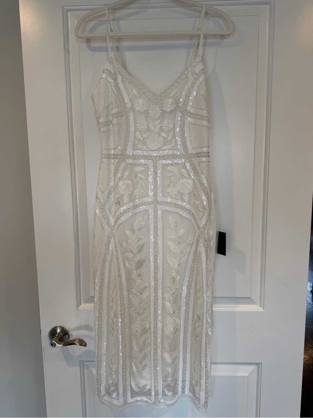 Lulu's White Embellished Slip Midi Dress